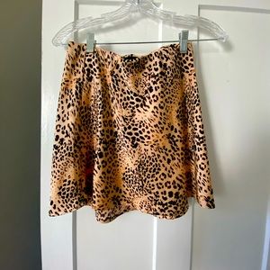 Cheetah silk mini skirt